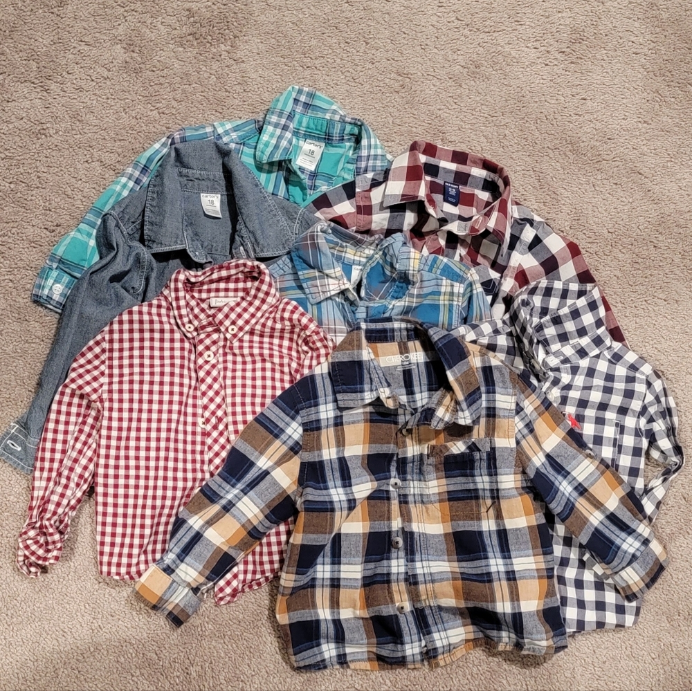 12-18m long sleeve button down shirts